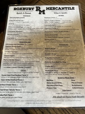 Menu photo 7 Roxbury Mercantile Meggett, SC Menu photo 7 Roxbury Mercantile Meggett, SC