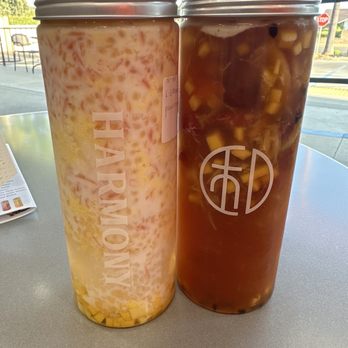 Harmony Tea Shoppe - Mango Pomelo Sago and Assorted Seasonal Fruit Tea - Bubble Tea Near Me - Rancho Cucamonga, California
