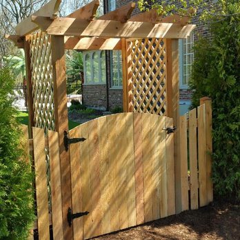 Golden Fence - Western red cedar arbor w/decorative lattice. - Fences & Gates Near Me - Mchenry, Illinois