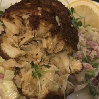 Tano Bistro - Crab Cake, from the inside out. Yes, that's more crab than bread! - New American Near Me - Hamilton, Ohio Tano Bistro - Crab Cake, from the inside out. Yes, that's more crab than bread! - New American Near Me - Hamilton, Ohio
