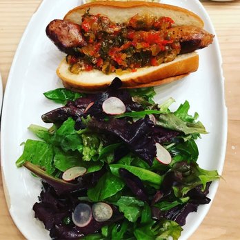 Wursthall - Italian wurst with sweet and sour peppers and onions - German Near Me - San Mateo, California