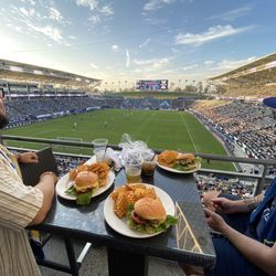American Express Stadium Club - Great food, great drinks, great view. Loved it here