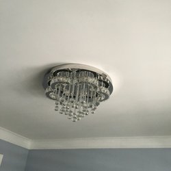 James M Hartley Electric LLC - This is a crystal chandelier and many of the pieces had to be assembled. This requires someone with electrical experience.