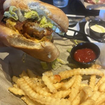 The Brass Tap - Chicken sandwich tossed in buffalo sauce - Sports Bars Near Me - Marina, California