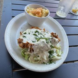 SoCo Grille - John's Island Buttermilk Chicken with a side of Grits and Palmetto cheese