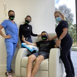 Zativa Life Health & Wellness - Coral Gables - Meet the team!! From left to right: Nurse Yanet, Front Desk Elyse, owner Juan, and Lash/Brow tech Alicia.