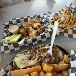 Lemon garlic wings and fries Lemon garlic wings and fries