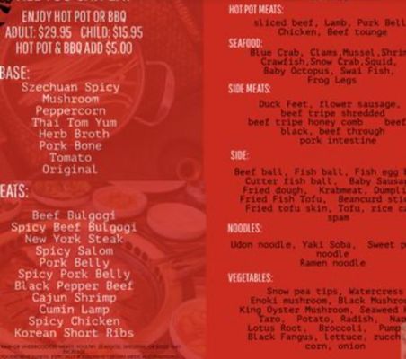 Menu photo 8 Hot Pot World Carrollwood, FL