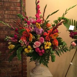 All Flowered Up - Sympathy Urn on a Pedestal