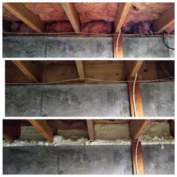 Fogarty's Home Services - Before/During/After Removal of Fiberglass Insulation and Installing SprayFoam on the Rim Joist for eliminating cold floors.