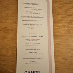 July 2026 dessert menu