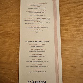 Canon - July 2026 dessert menu - Cocktail Bars Near Me - Sacramento, California