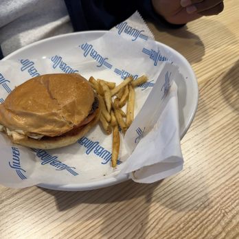 Silver Diner - New! Creekstone Smash Burger ( that's only half the burger... we had a long wait and started eating before photos) - New American Near Me - Waldorf, Maryland
