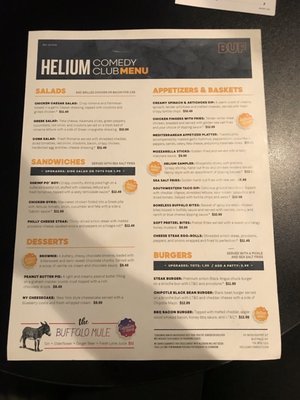 Menu photo 8 Helium Comedy Club / Elements Bar & Grille Buffalo, NY