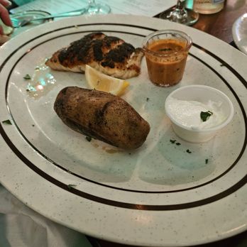 The Boathouse On Naples Bay - Grouper w a mini baked potato - Seafood Near Me - Naples, Florida The Boathouse On Naples Bay - Grouper w a mini baked potato - Seafood Near Me - Naples, Florida