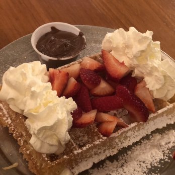 Zinneken's - Harvard Square - Brussels waffle with strawberry, whipped cream, Nutella - Belgian Near Me - Cambridge, Massachusetts Zinneken's - Harvard Square - Brussels waffle with strawberry, whipped cream, Nutella - Belgian Near Me - Cambridge, Massachusetts