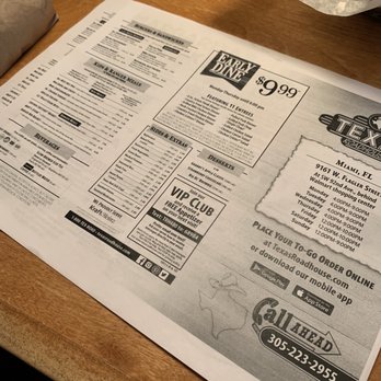 Texas Roadhouse - Disposable menus - Steakhouses Near Me - Miami, Florida Texas Roadhouse - Disposable menus - Steakhouses Near Me - Miami, Florida