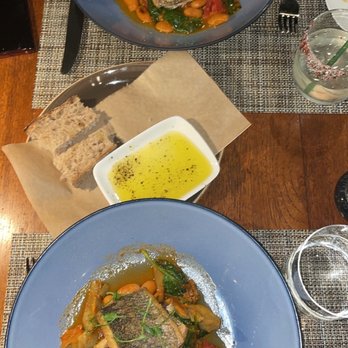 Riverpark - Branzino wasn't paired with the best combo but the fish itself was cooked perfectly - New American Near Me - New York, New York