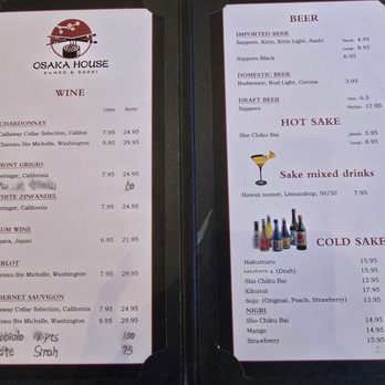 Osaka House Ramen & Sushi - Drink menu - Ramen Near Me - Temecula, California