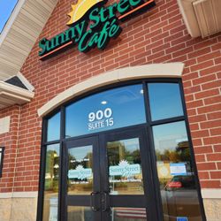 Front door is in a business strip.