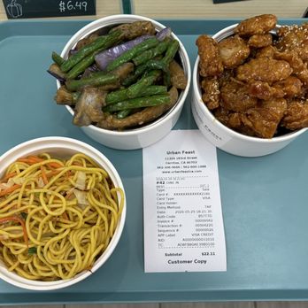 Urban Feast - Awesome food: Chow Mien, Garlic Eggplant & green beans, sesame orange chicken - Chinese Near Me - Cerritos, California Urban Feast - Awesome food: Chow Mien, Garlic Eggplant & green beans, sesame orange chicken - Chinese Near Me - Cerritos, California