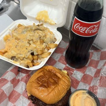 7th Street Burger Upper East Side - Cheeseburger Loaded Beef Fries Mexican Coke Side of Ghost Pepper Sauce - Burgers Near Me - New York, New York
