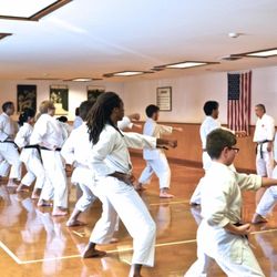 Louisiana Karate Association - Students punch following Sensei Mikami's count.