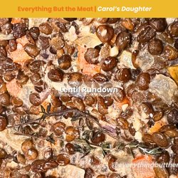 Lentil Rundown - Stewed Lentils with coconut milk and vegetables