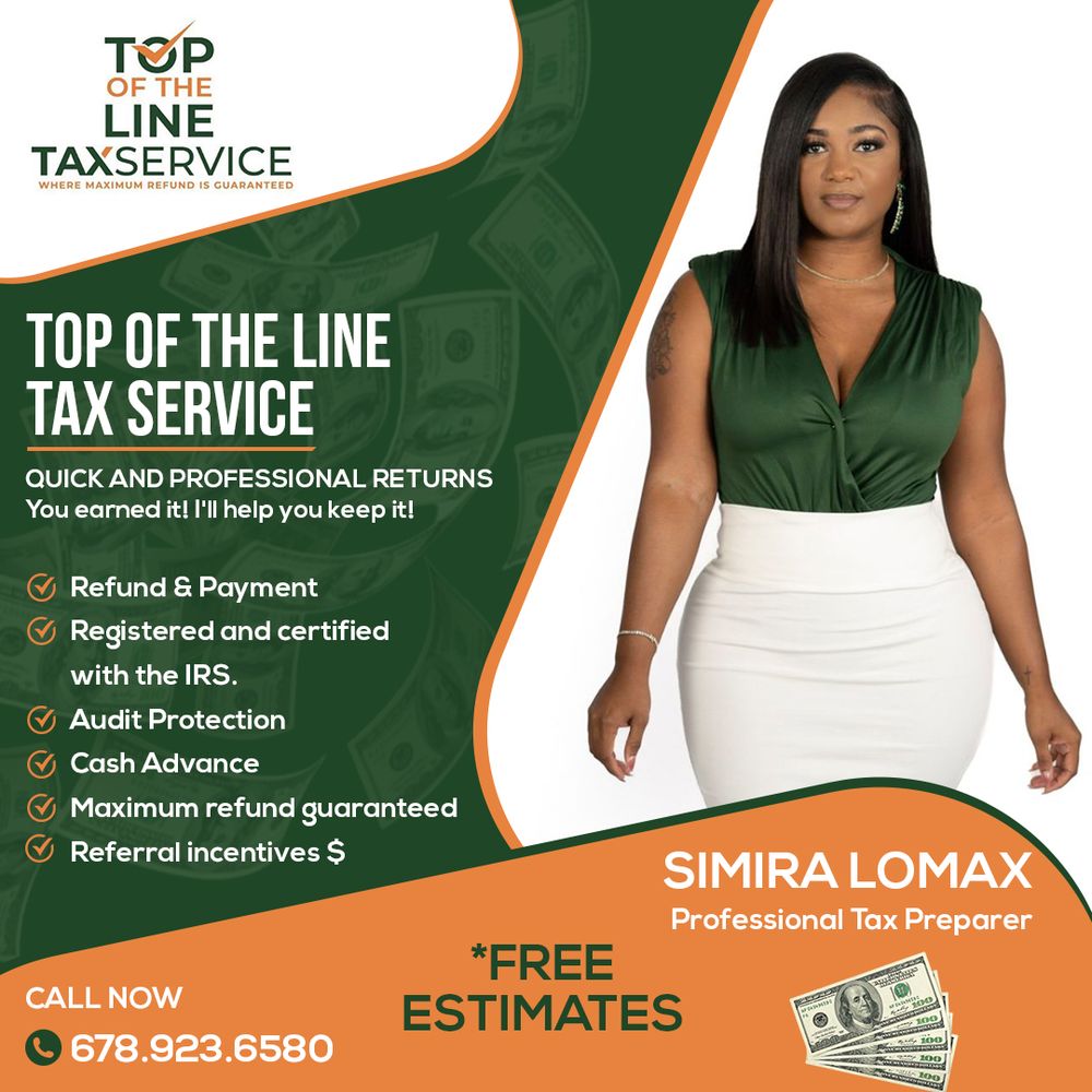 TOP OF THE LINE TAX SERVICE Request Consultation 1445 Woodmont Ln