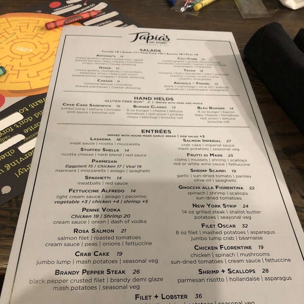 Tapia's On Main - Menu - Pizza Near Me - Middletown, Maryland Tapia's On Main - Menu - Pizza Near Me - Middletown, Maryland