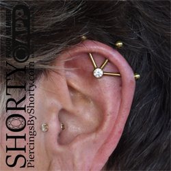 Shorty's Fine Jewelry and Piercing - 3 point Industrial piercing