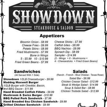 Show Down Steakhouse & Saloon - American Near Me - Mount Vernon, Illinois Show Down Steakhouse & Saloon - American Near Me - Mount Vernon, Illinois