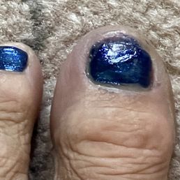 Not the prettiest pedicure for $45!
