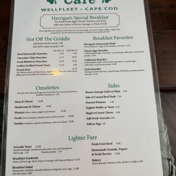 Harrigan’s Cafe - Menu - Breakfast & Brunch Near Me - South Wellfleet, Massachusetts