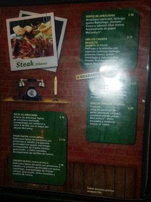 Menu photo 4 McCarthy's Irish Pub Puebla, PUE