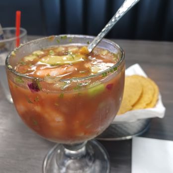 La Cruda Mariscos - A small shrimp cocktail that was half eaten. :) I was hungry@ - Seafood Near Me - Riverside, California La Cruda Mariscos - A small shrimp cocktail that was half eaten. :) I was hungry@ - Seafood Near Me - Riverside, California