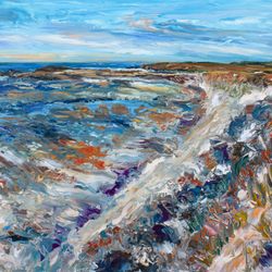 Pamela Parsons Art Studio - Holgate, Long Beach Island, NJ. Original impressionist, oil on panel painting. Size 16x20".