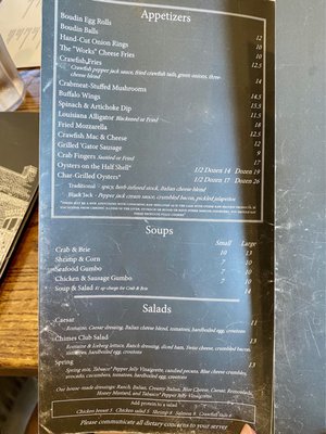 Menu photo 1 The Chimes East Baton Rouge, LA Menu photo 1 The Chimes East Baton Rouge, LA