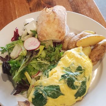 Cafe Trois - Trois Signature Omelet (Spinach, fresh herbs, mushrooms, Trois cheese mixture). - Breakfast & Brunch Near Me - Fort Lee, New Jersey Cafe Trois - Trois Signature Omelet (Spinach, fresh herbs, mushrooms, Trois cheese mixture). - Breakfast & Brunch Near Me - Fort Lee, New Jersey