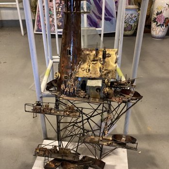 Ernie's Sculpture - One of Ernie's lighthouse sculptures. The picture doesn't do it justice! - Antiques Near Me - Bar Harbor, Maine