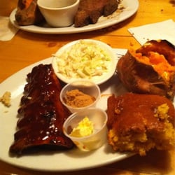 Whiskey Creek Wood Fire Grill - Baby Back Ribs with baked sweet potato