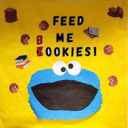 Stanislaus County Free Library - The book return has a very cute poster of Cookie Monster! It says, "Feed me Bookies!" Instead of "Cookies".