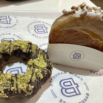 Paris Baguette - Dubai Chocolate Mochi Donut & Salted Caramel Pretzel Supreme Croissant. YUMM! ( ^_^)b - Coffee & Tea Near Me - West Covina, California