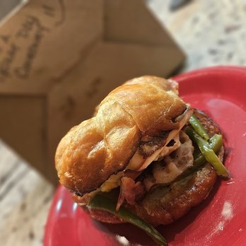 The Drip Community Coffeehouse - The Breakfast Sandwich (Bacon, Onions, Peppers, Cheese and Egg) - Coffee & Tea Near Me - Saint Louis, Missouri