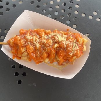 Zzang Hot Dog & Chicken - Number 6. Potato Triple Cheese, sausage, and potato! - Korean Near Me - Oceanside, California Zzang Hot Dog & Chicken - Number 6. Potato Triple Cheese, sausage, and potato! - Korean Near Me - Oceanside, California