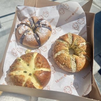 Bloom Bagels - Ube Almond, Cali Roll, Miso Scallion - Bagels Near Me - Campbell, California