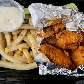 Reddy Wings - Buffalo (hot) wings with fries and ranch dipping sauce. - Chicken Wings Near Me - Landover, Maryland