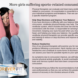 Forever Fit Physical Therapy & Wellness - Boys aren't the only ones suffering from concussions due to sports.
