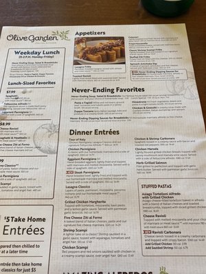 Menu photo 1 Olive Garden Italian Restaurant Westminster, CO Menu photo 1 Olive Garden Italian Restaurant Westminster, CO