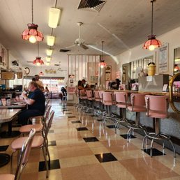 Inside old fashioned ice cream parlor Inside old fashioned ice cream parlor